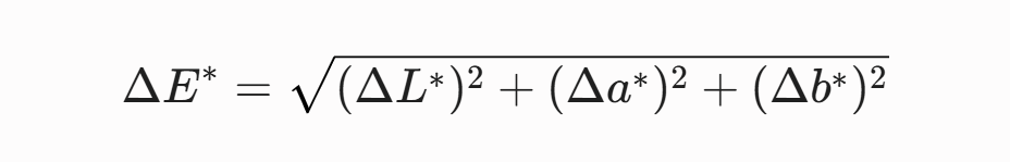 Colorimeter &nbsp;ΔE calculation formula.png