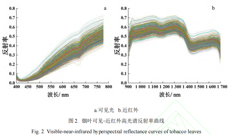 Visible-near-infrared hyperspectral reflectance curves of tobacco leaves.png